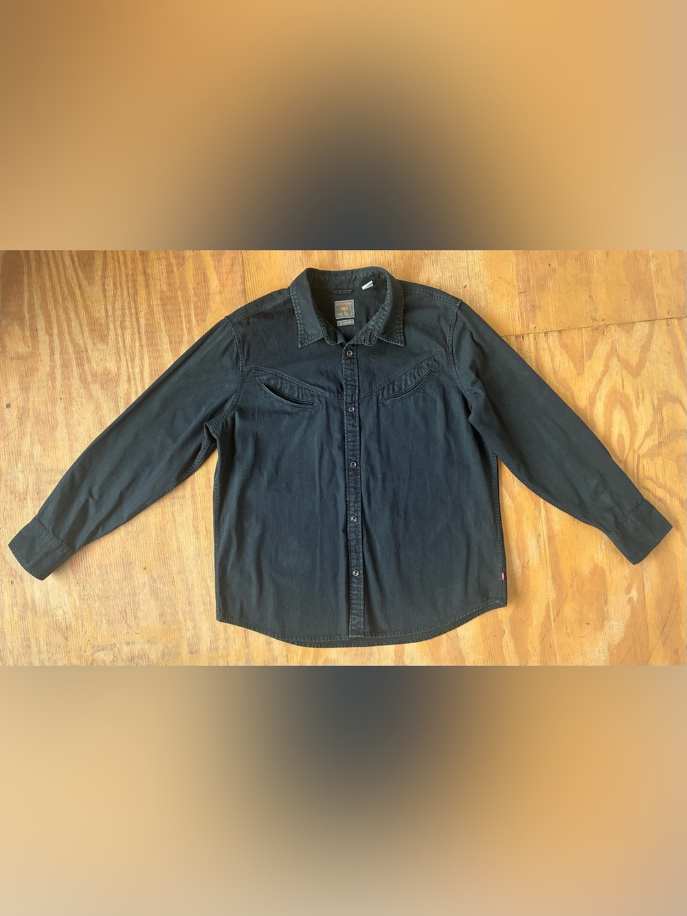 Levi's Black Long Sleeve Western Button-Down Shirt, XL Standard
